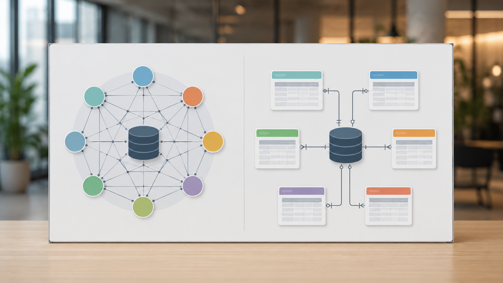 Dijagram asocijativnog modela Qlik Sense i relacijskog modela Power BI za kontroling